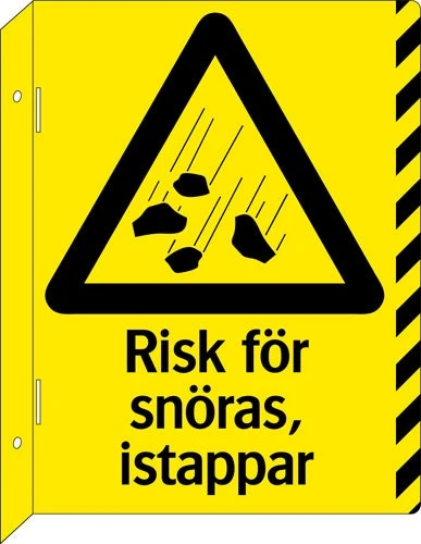 Varningsskylt "Risk för snöras, istappar" 2-sidig