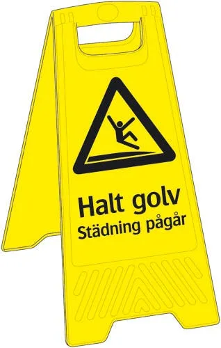 Varningsskylt "Varning halt golv"