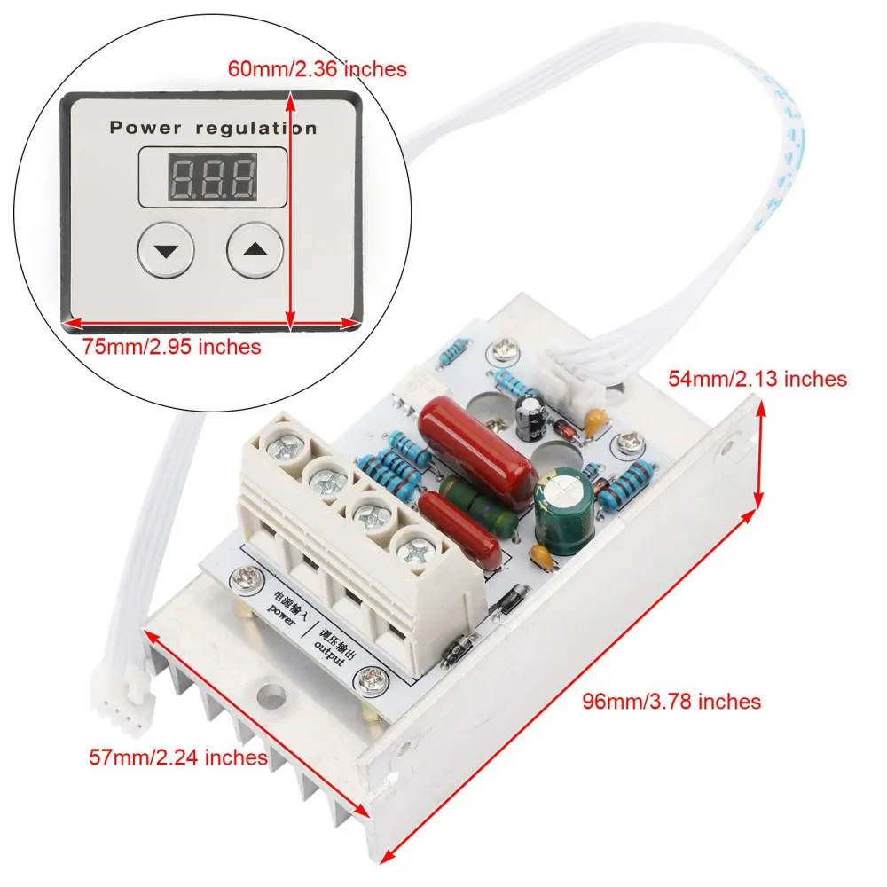 10000W SCR Digital spänningsregulator Speed Control Dimmer Thermostat AC 220V 80A