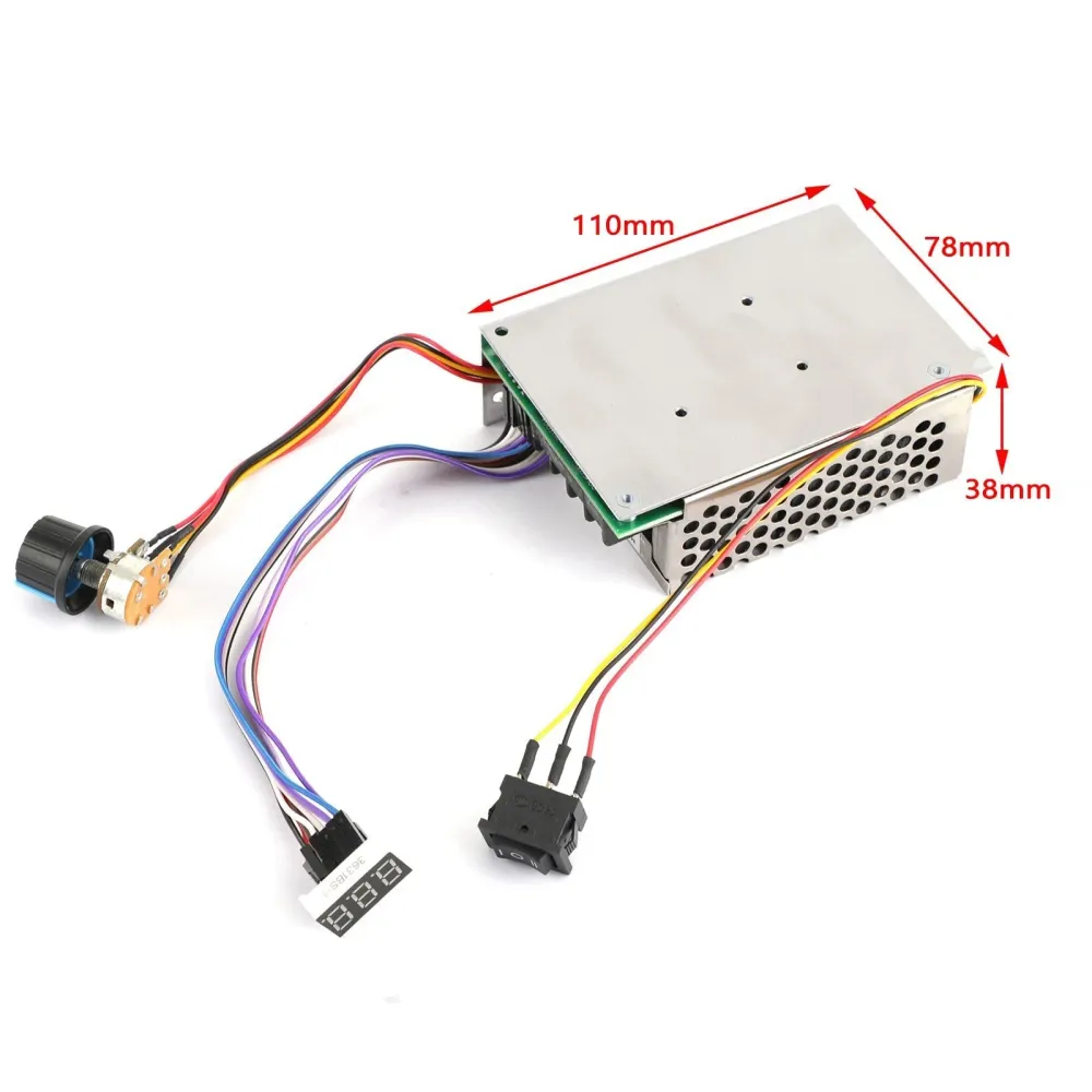 DC 10-55V Max 60A PWM Motor Speed Controller CW CCW Reversible 12V 24V 36V