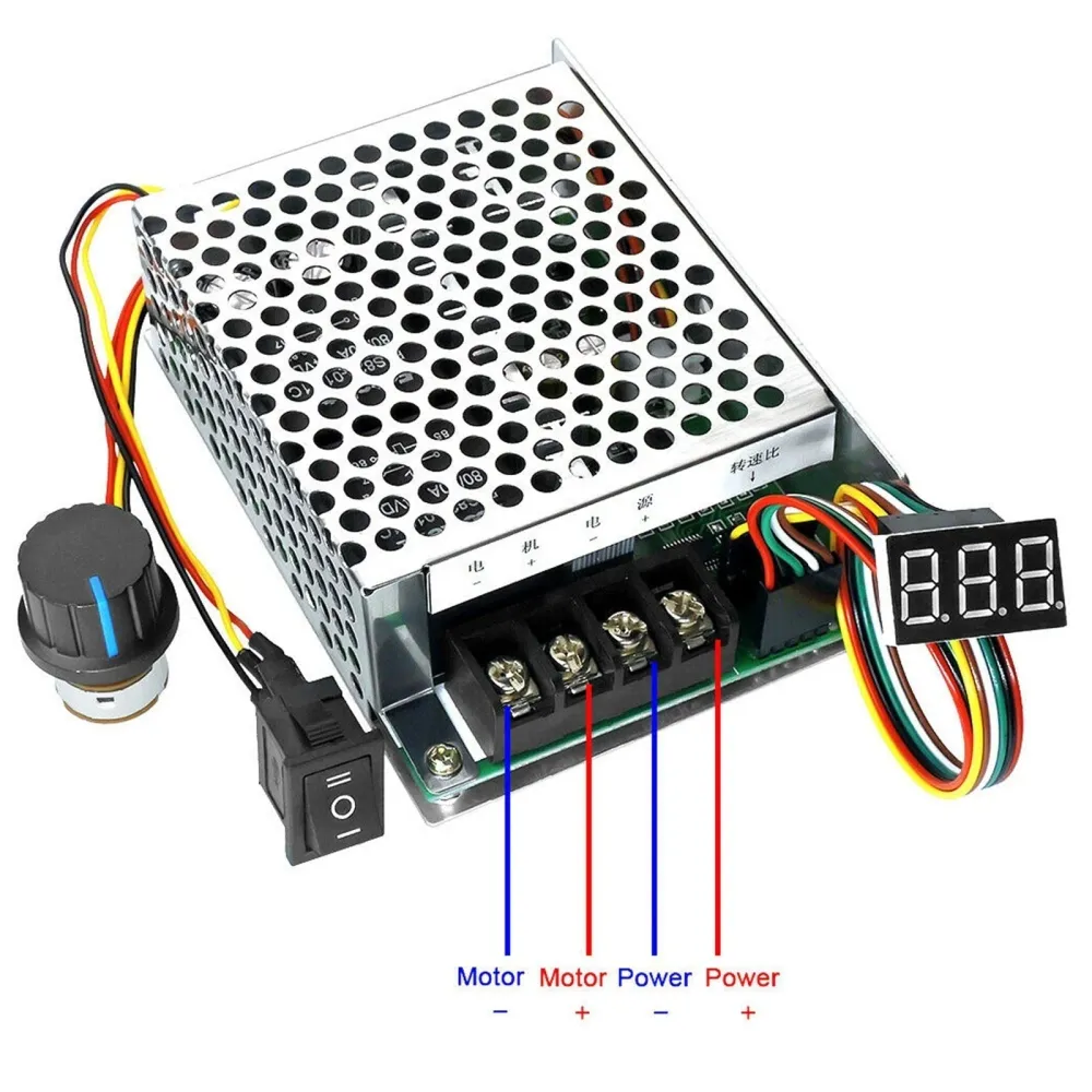DC 10-55V Max 60A PWM Motor Speed Controller CW CCW Reversible 12V 24V 36V
