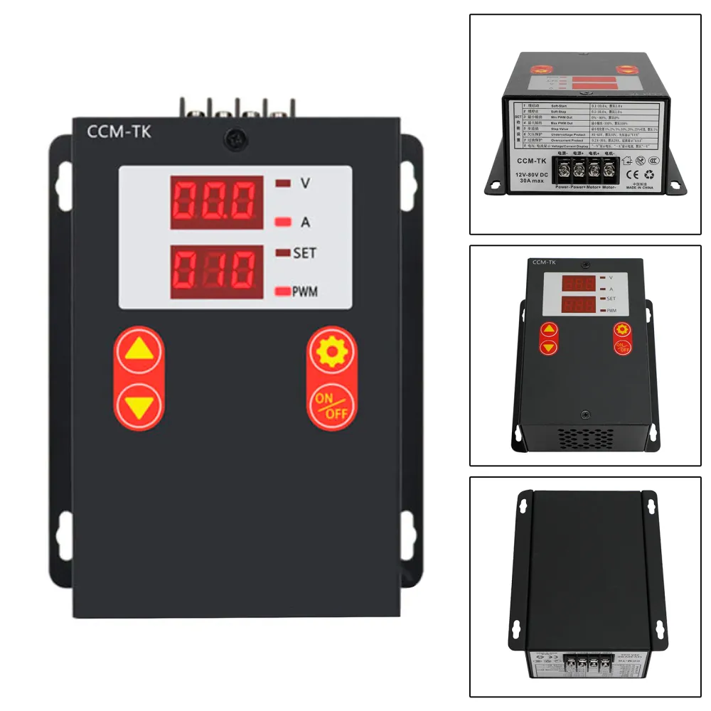 DC 12-80V 30A Digital Display Motor Speed Controller Slow Start/Stop Control