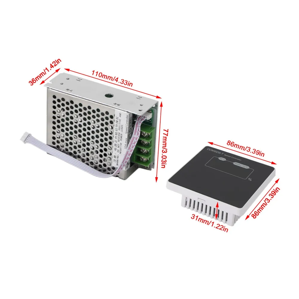 12V 24V 48V 30A PWM MOTOR SPEED Controller Dimmer Soft Start /Stop DC 12-80V
