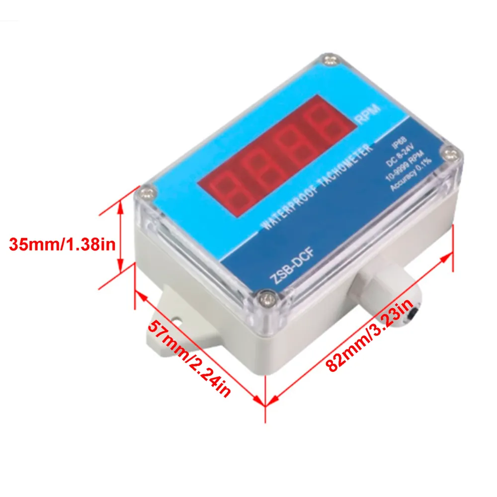 DC 8-24V Hall TACHOMETER Digital LED Motor Hastighetsmätare IP68 Vattentät