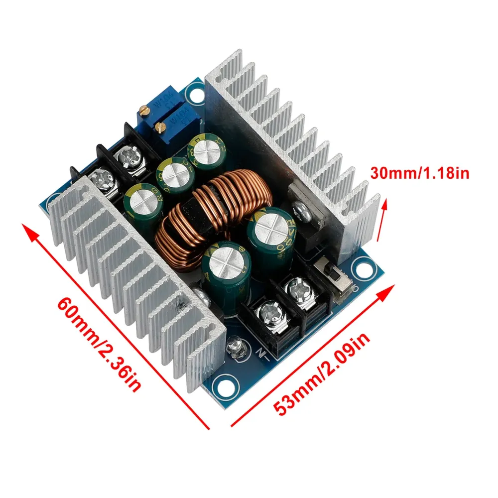 DC-DC-omvandlare 20A 300W Stig ner Buck-Boost Power Justerable Charger Board