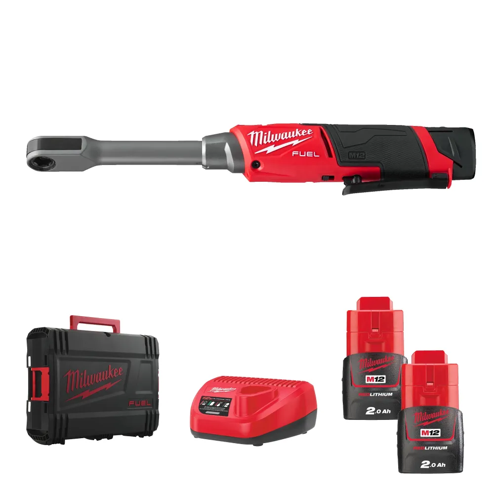 Milwaukee M12 FPTR-202X 12V 2Ah spärrskaft