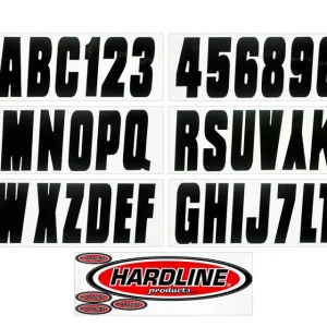 Hardline Boat Lettering Registration Kit 3 . - 350 Black Solid