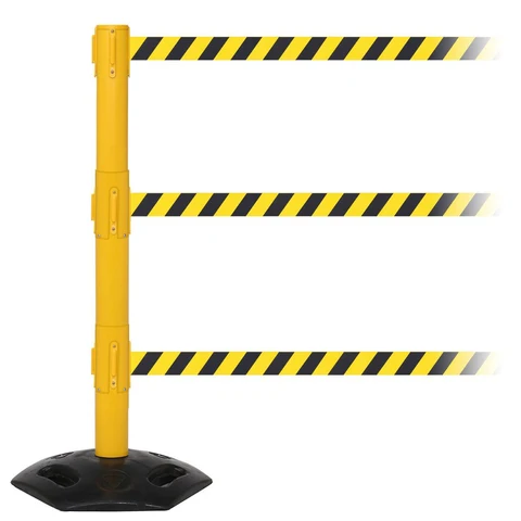 FlexiBarrier Stolpe med utdragbart band - Utomhus Trippel - (3x3,4m band)