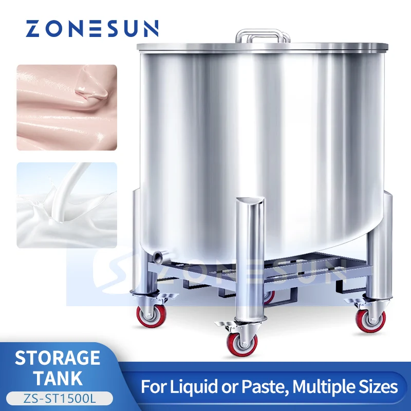 ZONESUN ZS-ST1500L Stainless Steel Storage Tank Tilted Bottom Design