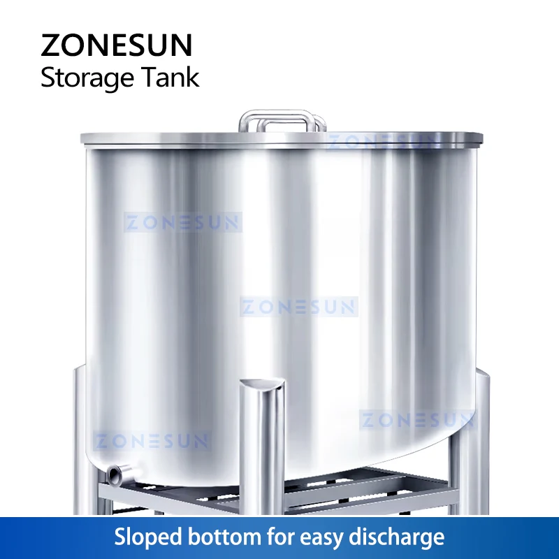 ZONESUN ZS-ST1500L Stainless Steel Storage Tank Tilted Bottom Design