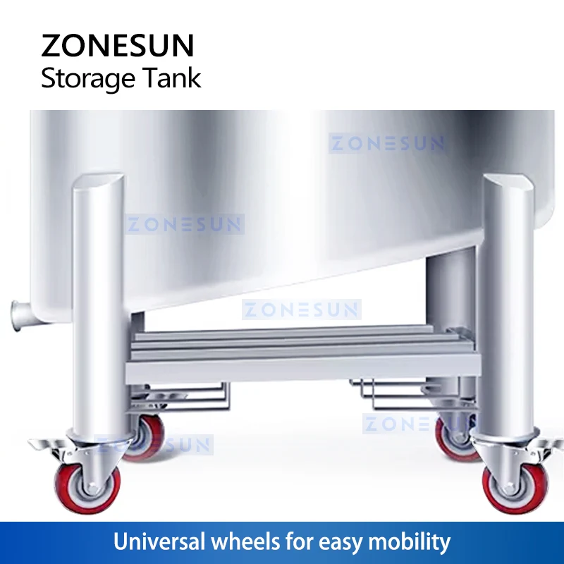 ZONESUN ZS-ST1500L Stainless Steel Storage Tank Tilted Bottom Design