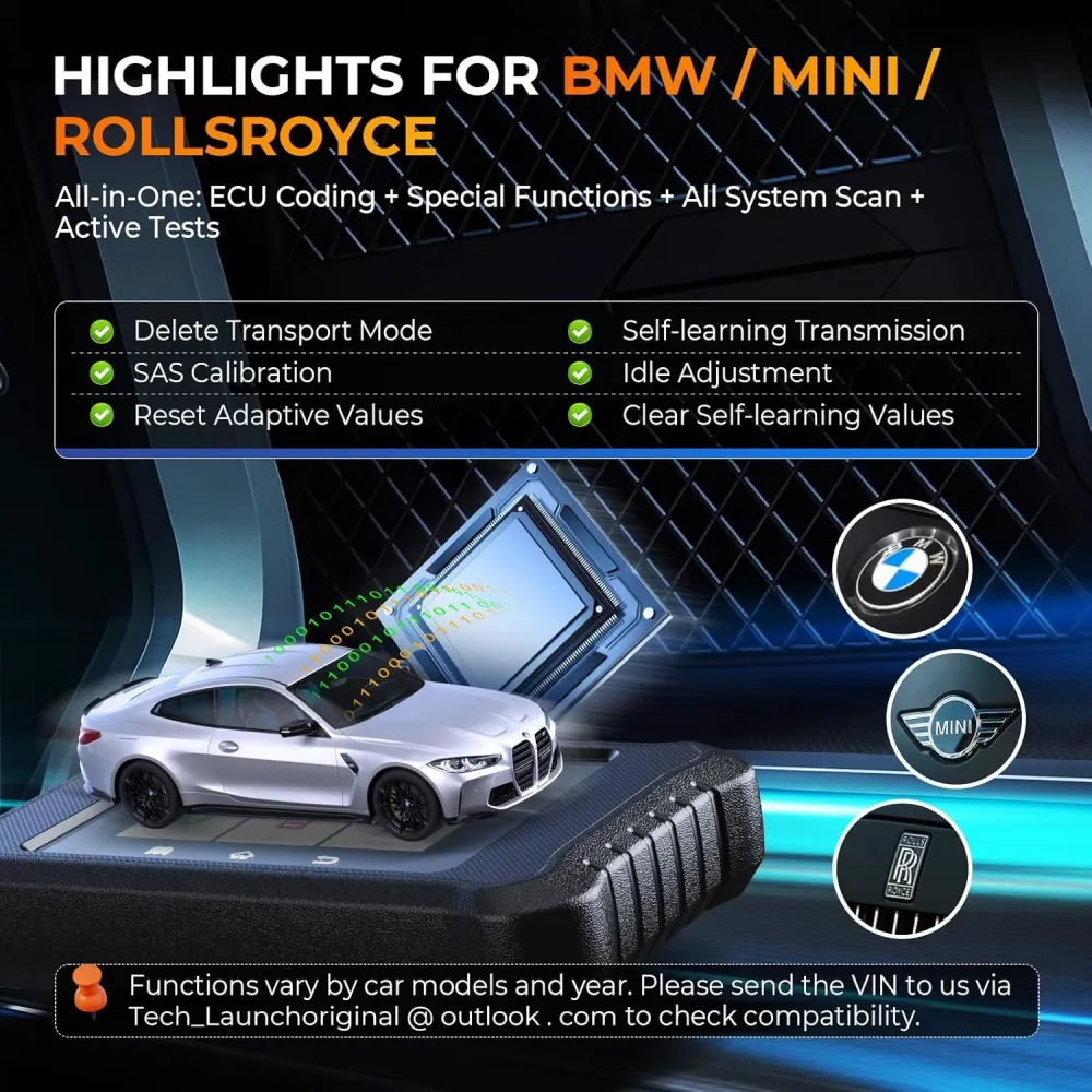 LAUNCH X431 Creader Elite 2.0 BBA OBD2 bil scanner til BMW, Mercedes-Benz, VW, Audi, Maybach, Kompakt, RollsRoyce