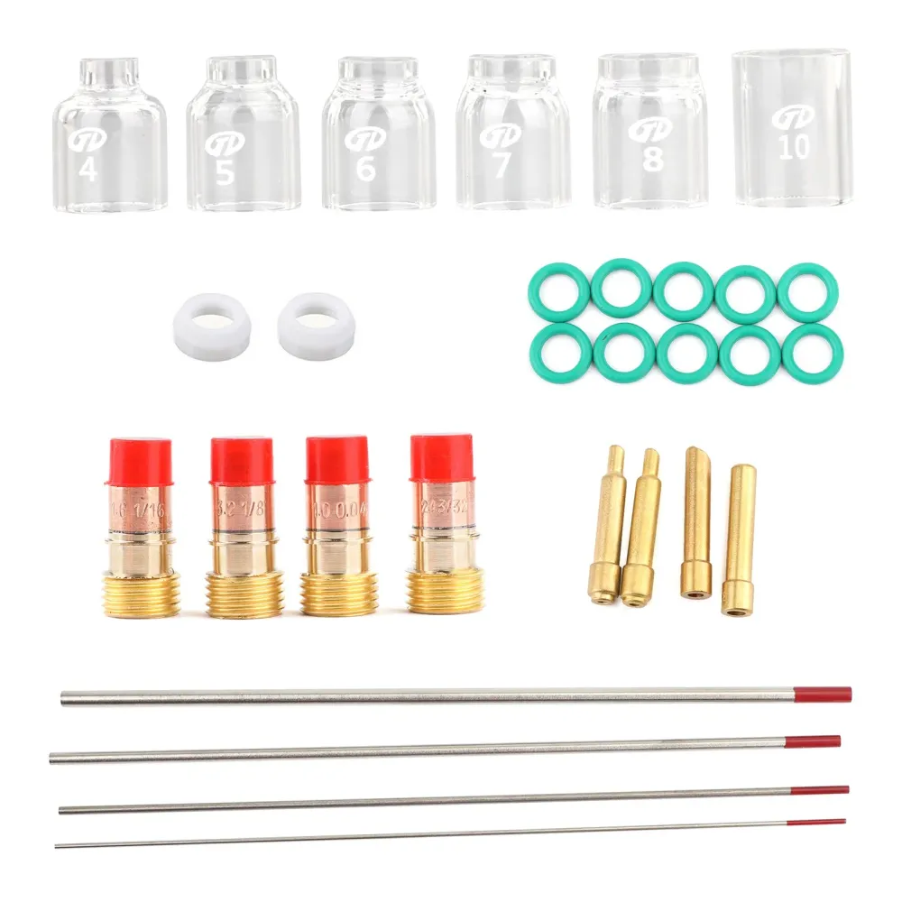 30st Tig Welding Stubby Gas Lens Pyrex Cup Kit Fits Tig WP-17/18/26 Torch
