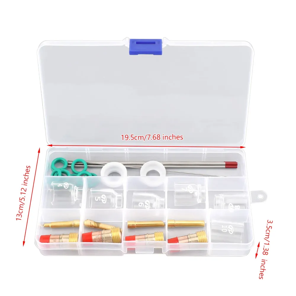 30st Tig Welding Stubby Gas Lens Pyrex Cup Kit Fits Tig WP-17/18/26 Torch