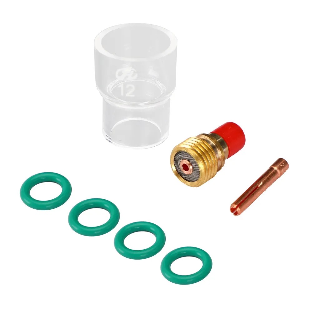 7st TIG Svetsfackla Stubby Gas Lens Pyrex Glass Cup Kit för WP-9/20/25