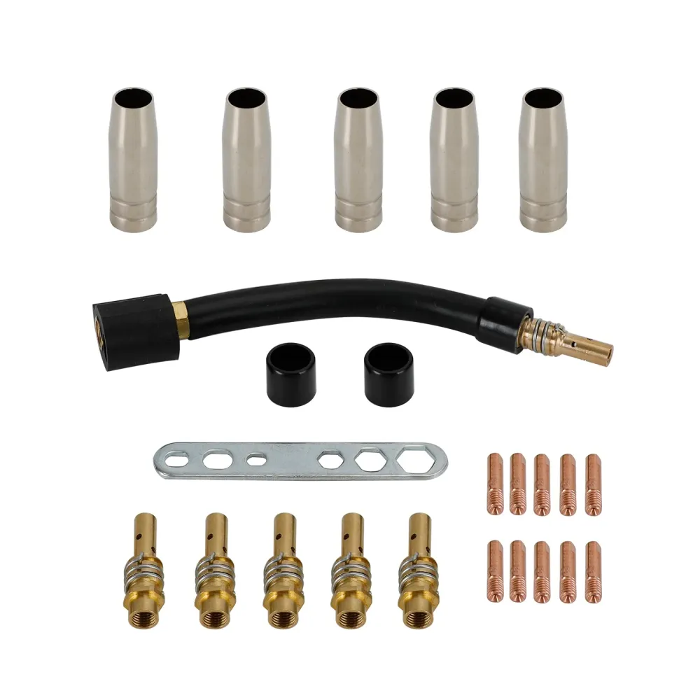24 datorer 15AK MIG/MAG Svetsningsfackla Kontakt Tips Holder Gas Munstycke Swan Neck Parts