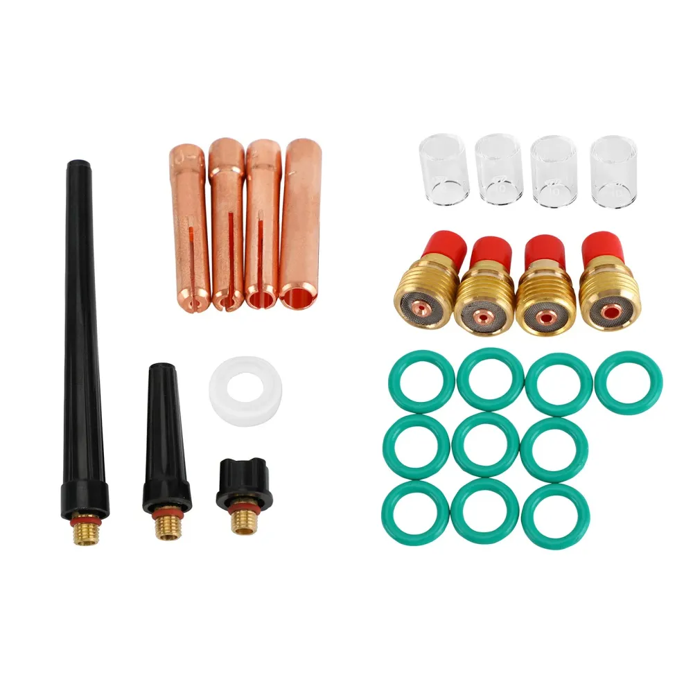 Tig Gas Lens Collet Body Pyrex Cup Kit WP 9 20 25 TIG Svetsfackla 26st