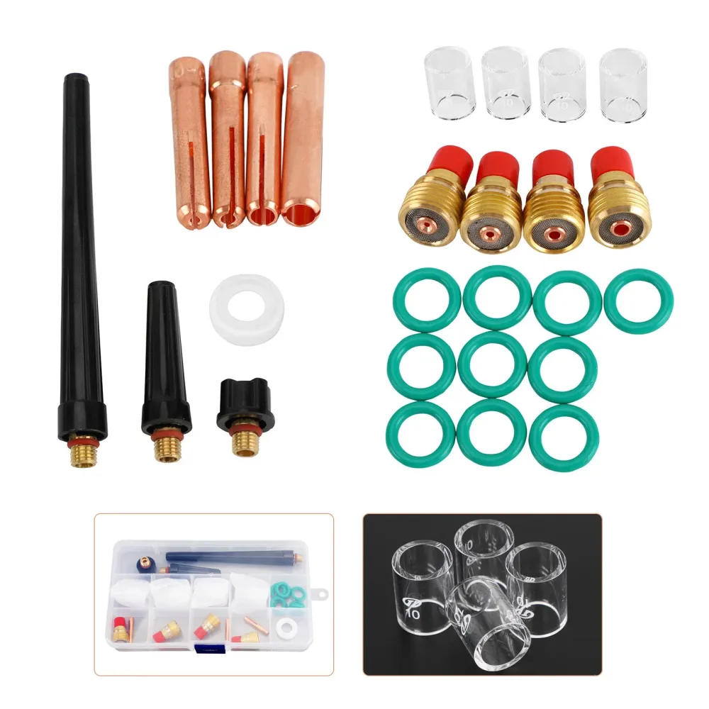 Tig Gas Lens Collet Body Pyrex Cup Kit WP 9 20 25 TIG Svetsfackla 26st