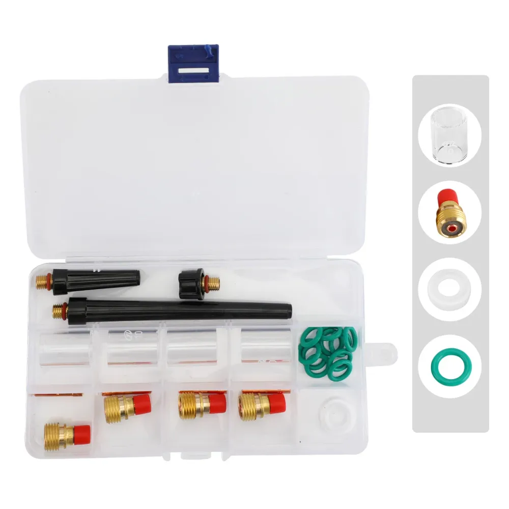 Tig Gas Lens Collet Body Pyrex Cup Kit WP 9 20 25 TIG Svetsfackla 26st