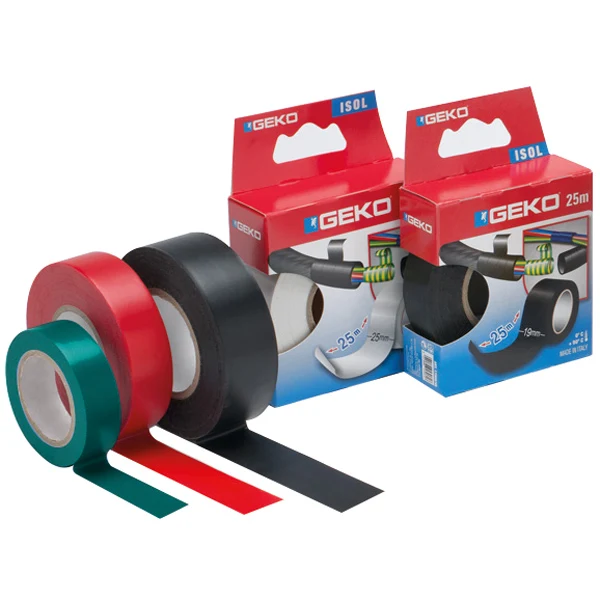 Geko ISOLERINGSTAPE 19mm X 25 meter rød