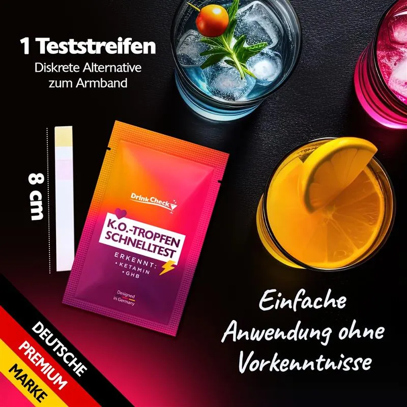DrinkCheck snabbtest för droger i dryck för detektering av ketamin, GHB, skopolamin och kokain