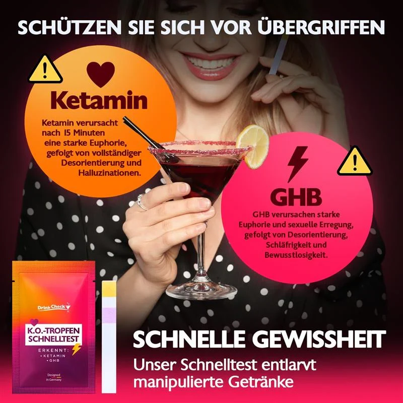 DrinkCheck snabbtest för droger i dryck för detektering av ketamin, GHB, skopolamin och kokain