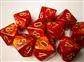 Chessex Ten D10 Place - Scarab Scarlet med Guld