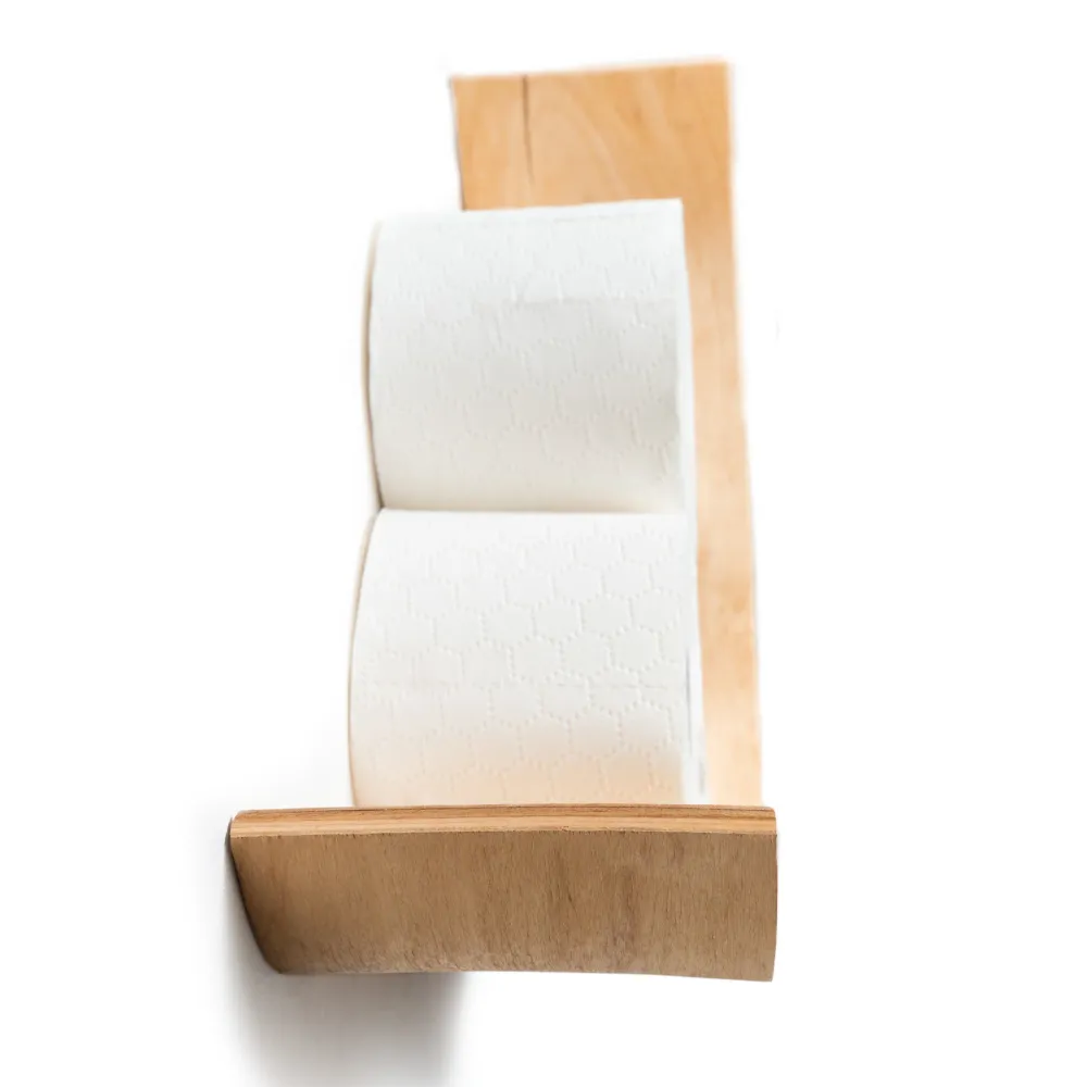 Heavy Duty Handmade Massivt trä Toilet Paper Holder - Cloud
