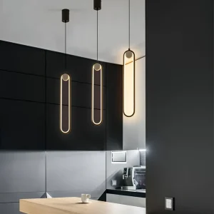 PinOval Taklampa - Träkol Aluminium, Långsträckt LED-Hänglampa Varm