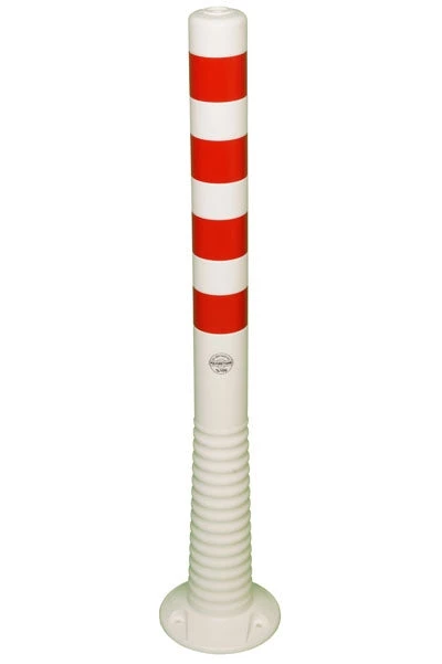 Flexibel Trafikstolpe – Elasto – 1000 mm / Vit med röda reflekterande ränder