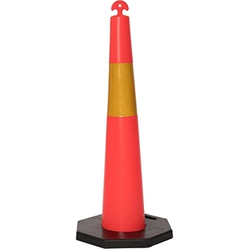 Trafikkon T-kon (Avspärrningskon) Röd/Gul