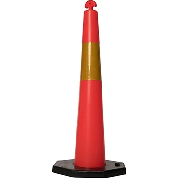 Trafikkon T-kon (Avspärrningskon) Röd/Gul