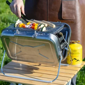 Gasgrill i rostfritt stål för resväska
