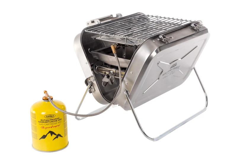Gasgrill i rostfritt stål för resväska