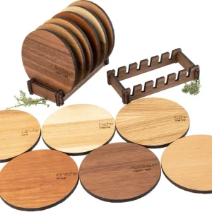 Glasunderlägg "Träsorter"