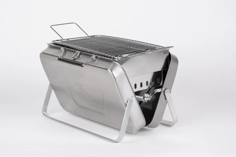 Kolgrill i rostfritt stål för resväska