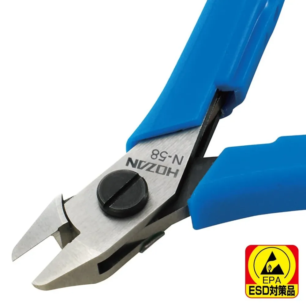 HOZAN Precision Nipper Semi-Flush Klipp Typ N-58 Hög Hållbarhet Koppartråd 0.18-0.8mm
