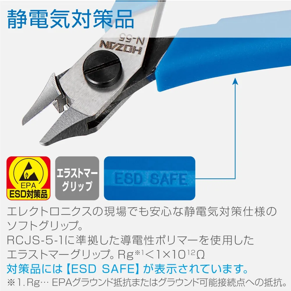 HOZAN Precision Nippers Full Flush Cut för Fin Koppartråd N-55