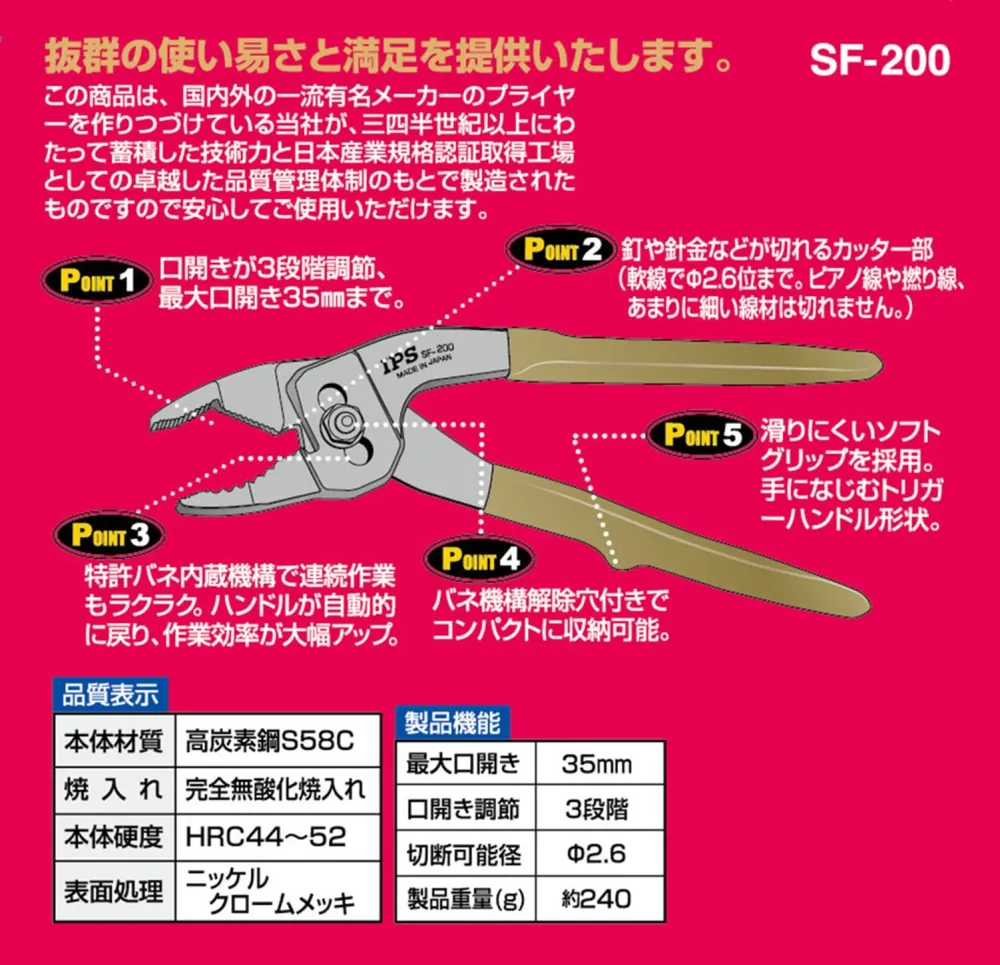 IPS Toji Plastisk Trigger 200mm SF-200G Made Japan