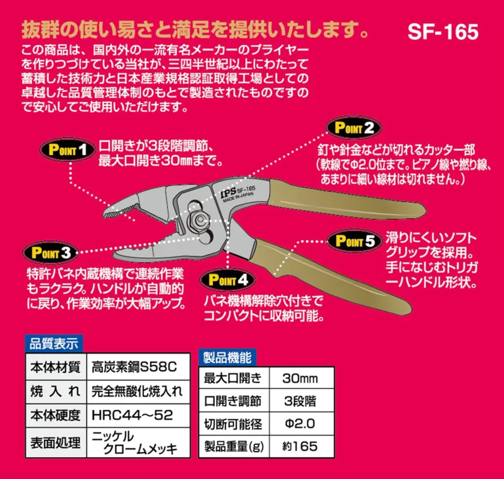 IPS Toji Plasttrigger 165mm SF-165G Made i Japan