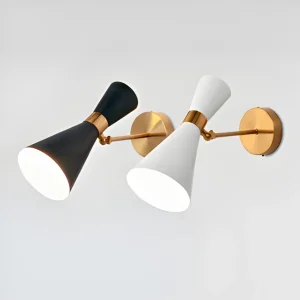 Cylinder Skärm SleekIron Vägglampa - Minimalistisk Svart/vit Vägglampa - Justerbar Up Down Vägglampa LED Vit