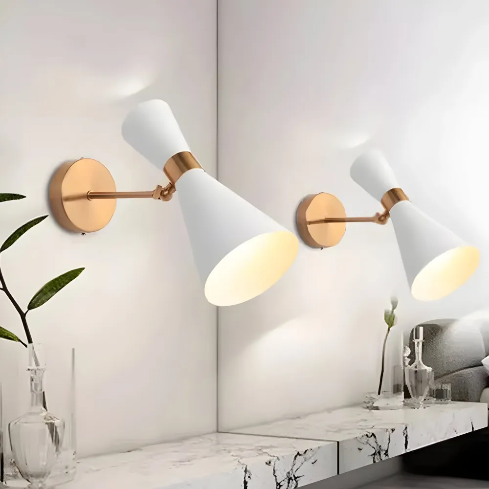 Cylinder Skärm SleekIron Vägglampa - Minimalistisk Svart/vit Vägglampa - Justerbar Up Down Vägglampa LED Vit