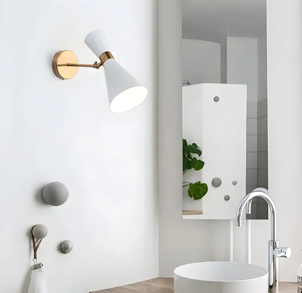 Cylinder Skärm SleekIron Vägglampa - Minimalistisk Svart/vit Vägglampa - Justerbar Up Down Vägglampa LED Vit