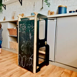 4in1 Creative Tower Blackboard And Slide Brushed Nickel Black