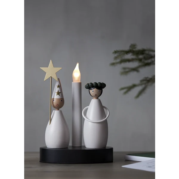 Adventsljusstake Lucia och Stjärngosse 16x10x21 cm