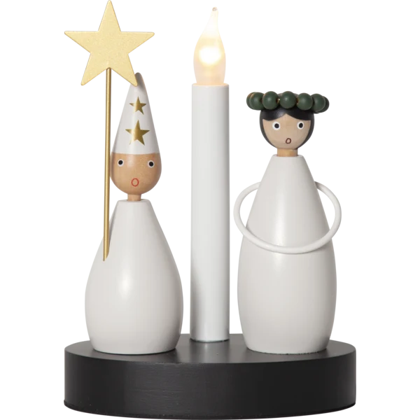 Adventsljusstake Lucia och Stjärngosse 16x10x21 cm
