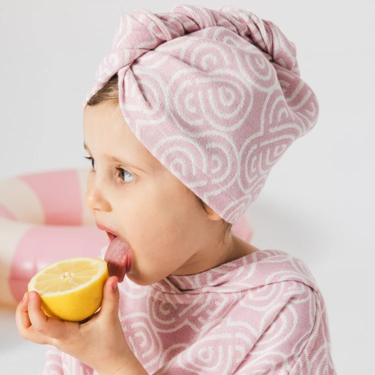 Bamboo-Cotton Hair Turban Brushed Nickel Pink