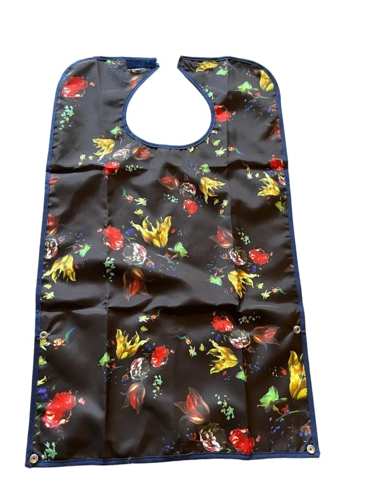 Bestick med kardborrstängning - lätt att rengöra (65x45). 4 olika färger Kolsvart med blomma
