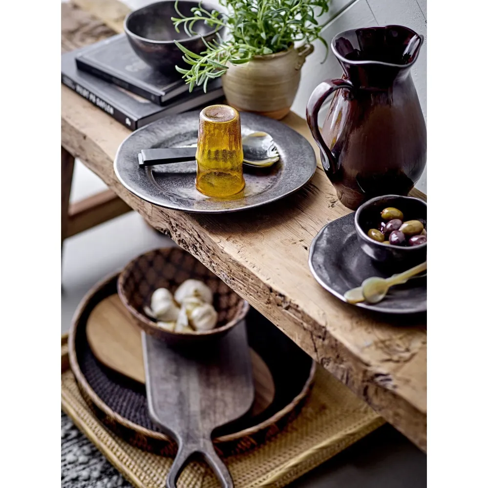 Bloomingville Naturlinne Tallrik Mässing Stengods Ø23 cm