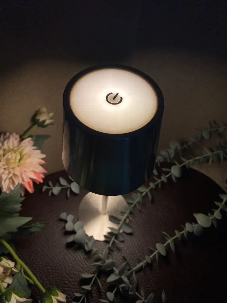 Bordslampa med touch i metallgrå 27,5 cm